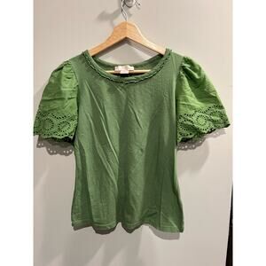 Rachel Parcell Womens Eyelet Flutter Sleeve, Size XS